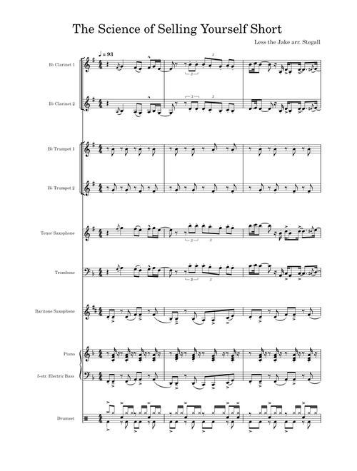 The Science of Selling Yourself Short – Less Than Jake (arr. Stegall)