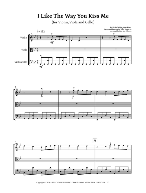 I Like The Way You Kiss Me (Arr. Henrique Oliveira) - Artemas (String Ensemble)
