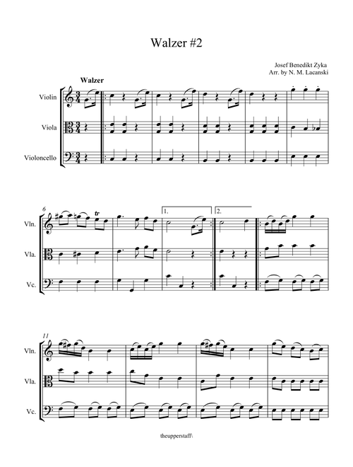 Walzer #2 (Arr. Nick Lacanski) - Zyka, Josef Benedikt (String Ensemble)