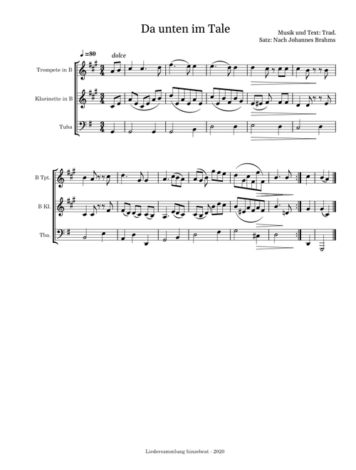 Da unten im Tale WoO 35,5 – Johannes Brahms