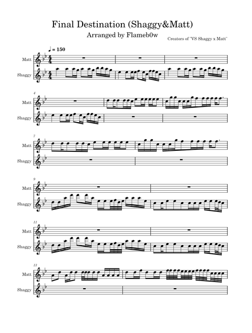 Final Destination – srPerez for Tenor Saxophone(Shaggy) and Trumpet(Matt)