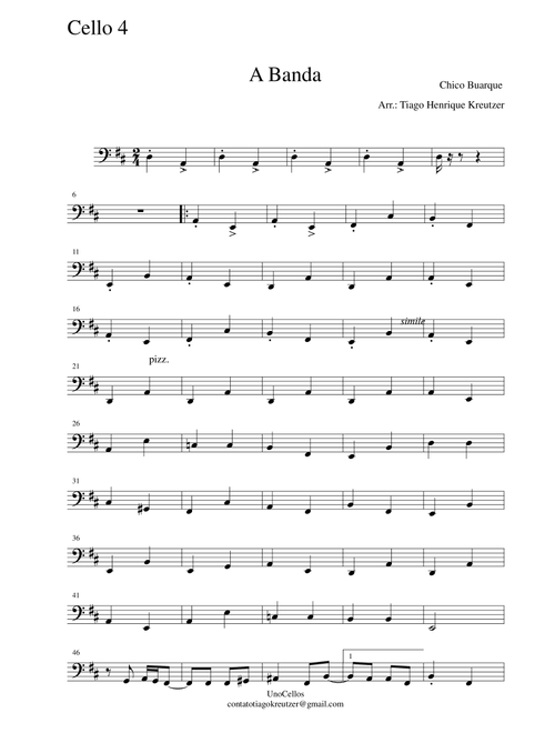 A Banda (Arr. Tiago Kreutzer) - Francisco Buarque De Hollanda (Small Ensemble)