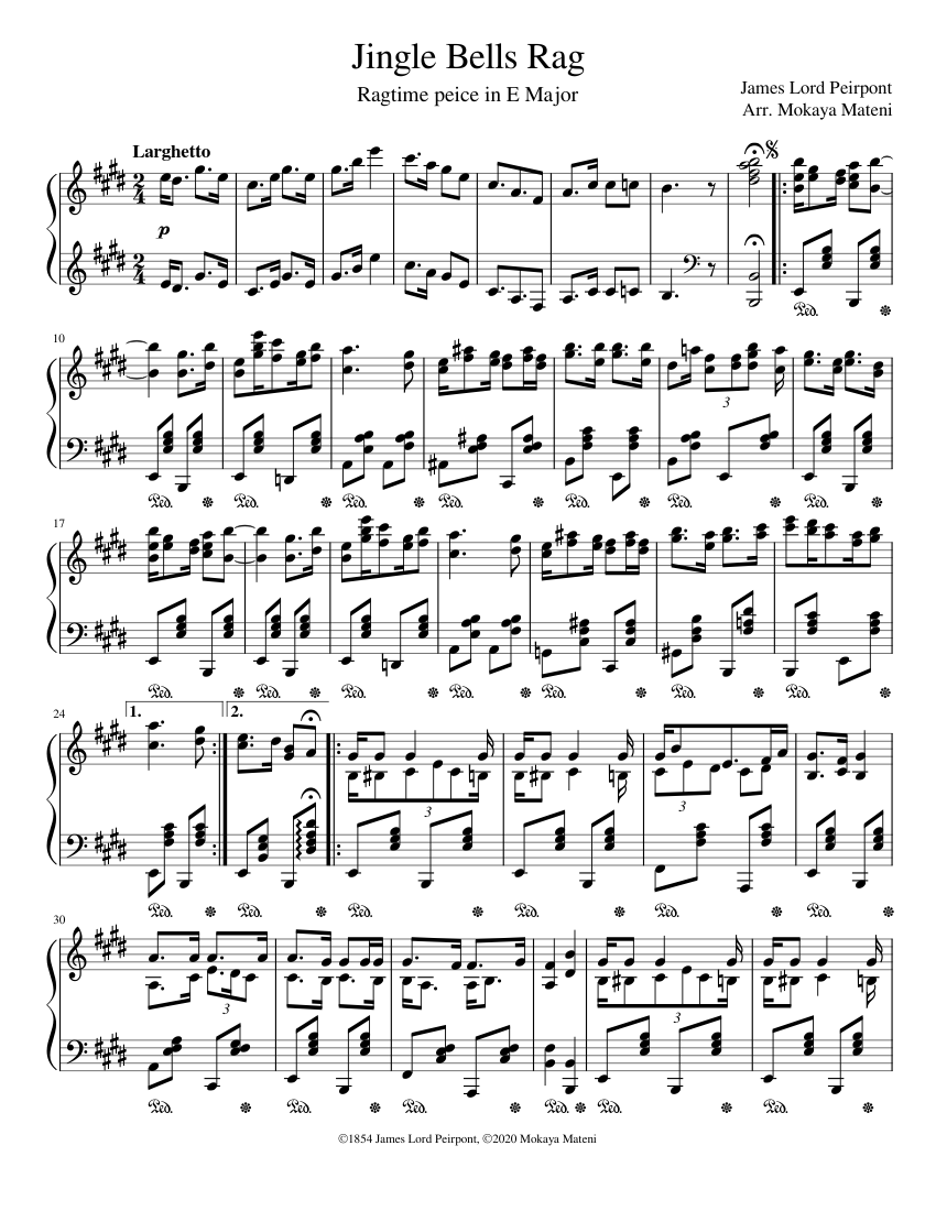Jingle Bells Rag Mokaya Mateni piano tutorial