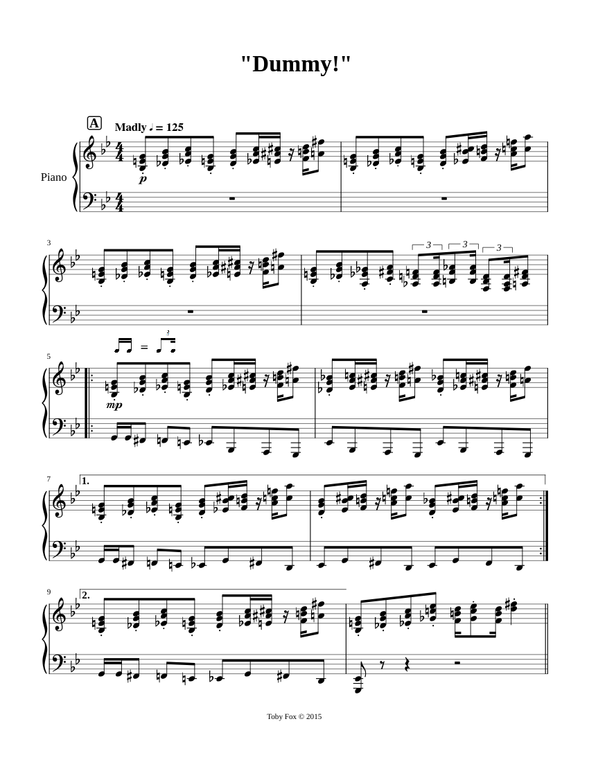 Dummy! Sheet music for Piano (Solo)