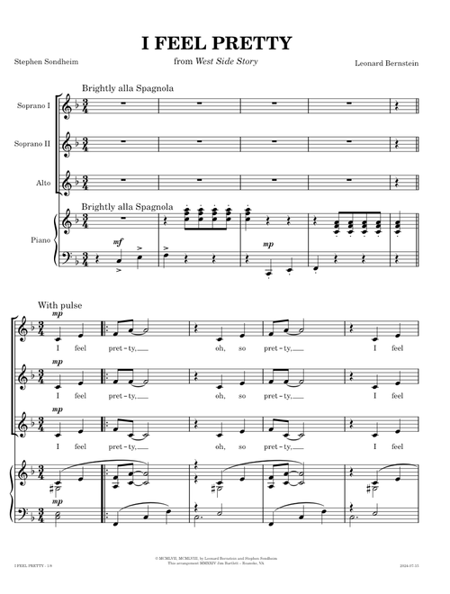 I Feel Pretty – Leonard Bernstein, Stephen Sondheim