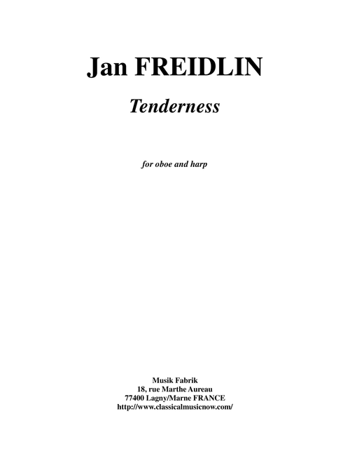 Jan Freidlin: Tenderness for oboe and harp (Instrumental Duet)