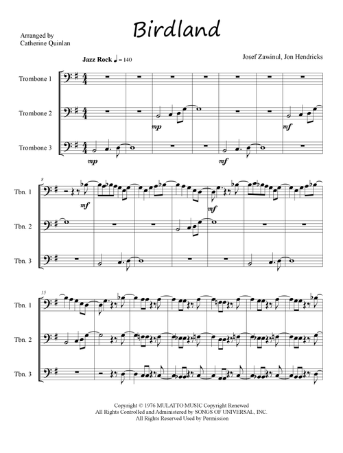 Birdland (Arr. Catherine Quinlan) - Manhattan Transfer (Brass Ensemble)
