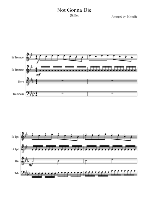 Not Gonna Die (Brass Quartet Version)
