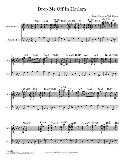 Drop Me Off In Harlem – Duke Ellington