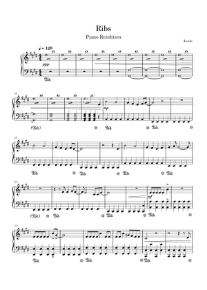Play Official version of Ribs Sheet Music by Lorde for Piano, Vocals ...