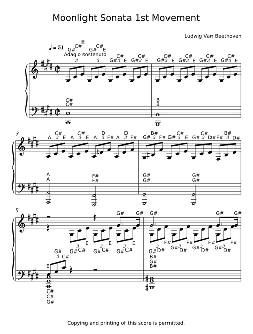 Moonlight Sonata 1st Movement - Ludwig van Beethoven