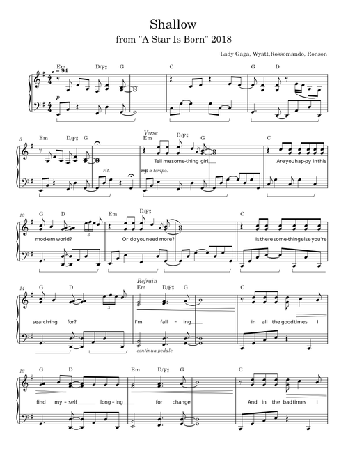 Shallow – Lady Gaga