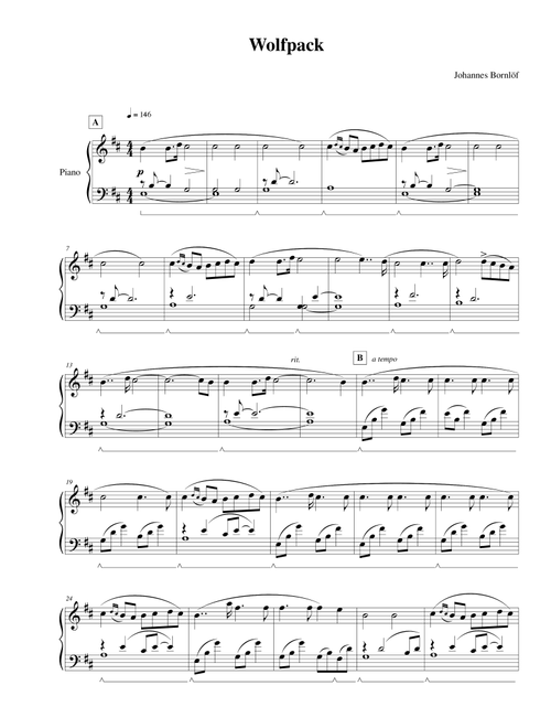 Wolfpack - Johannes Bornlöf (Piano Solo)