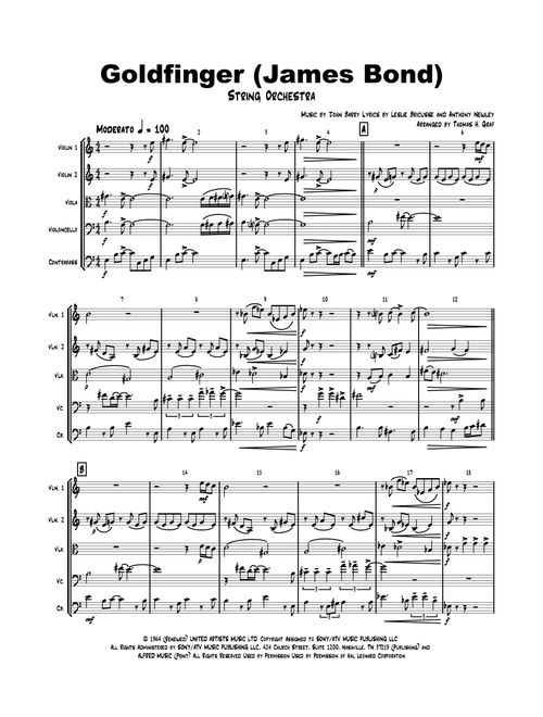 Goldfinger (Arr. Thomas Graf) - John Barry, Anthony Newley, Leslie Bricusse (Orchestra)