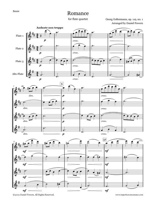 Romance, op. 119 no. 1 (Arr. Daniel Powers) - Georg Goltermann (1824-1898) (Woodwind Ensemble)