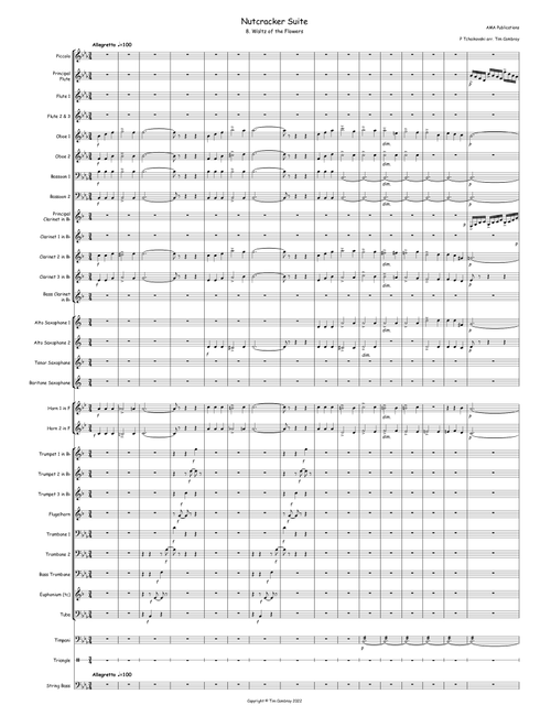 The Nutcracker Suite - 8. Waltz of the Flowers (Arr. Tim Cambray) - P Tchaikovsky (Concert Band)