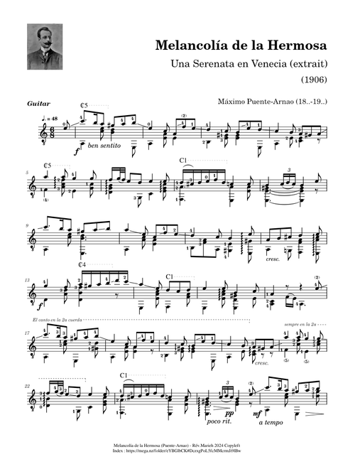 Melancolía de la Hermosa - Máximo Puente-Arnao (18..-19..)