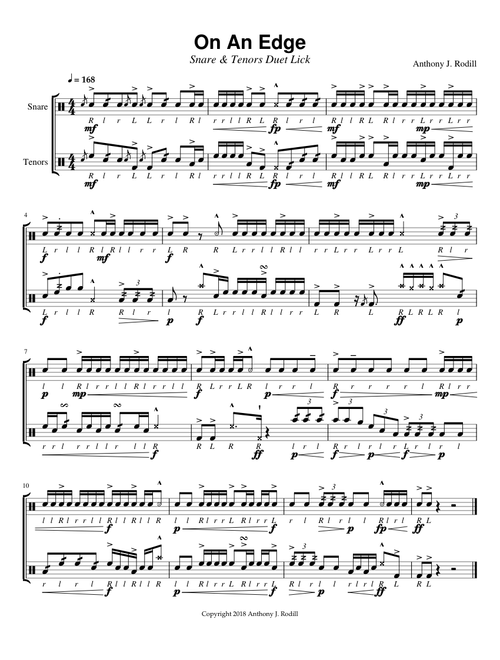 On An Edge (Snare & Tenor Duet Lick)