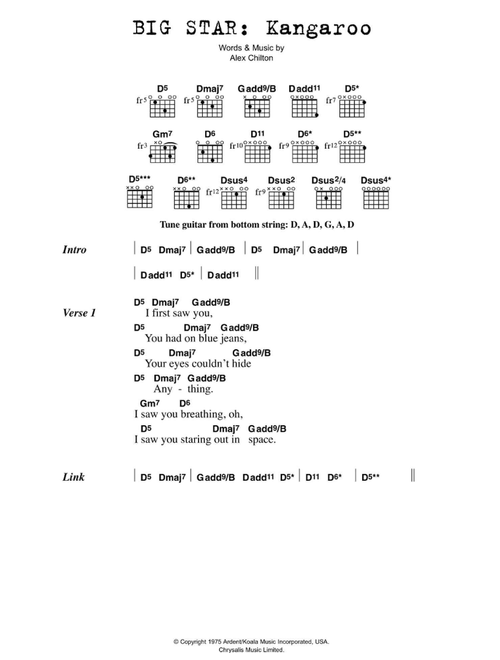 Kangaroo - Big Star (Guitar Chords-Lyrics)