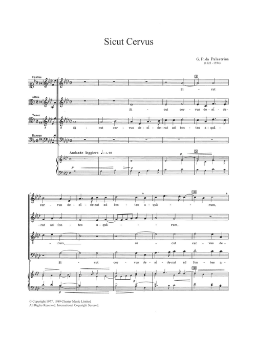 Sicut Cervus - Giovanni Palestrina (Choral, SATB)