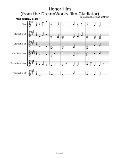 Honor Him/Now We Are Free (from Gladiator) - Hans Zimmer