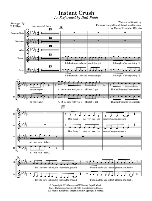 Instant Crush (Arr. D.R.FLYNT) - Daft Punk (Choral, SATB)