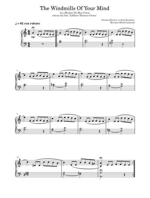 The windmills of your mind – Michel Legrand