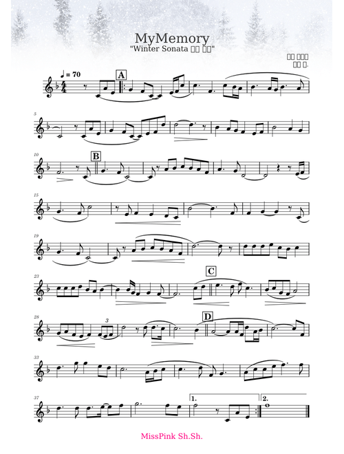 My Memory –  Park Jeong Won [ Winter Sonata ] (Violin) 🎻