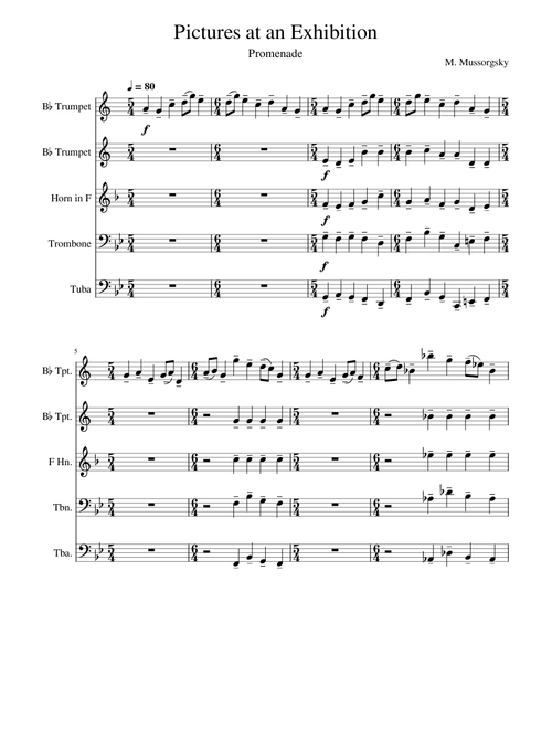 Pictures at an Exhibition – Brass Quintet