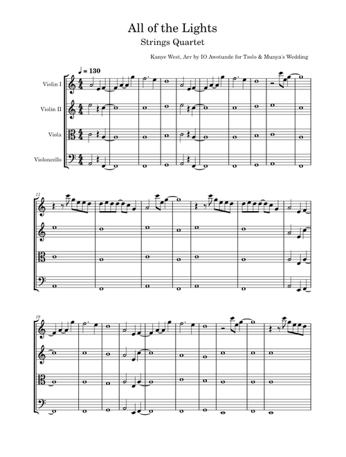 All of the Lights String Quartet in C