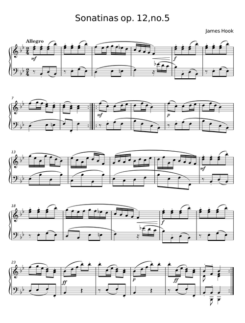 Sonatinas op. 12, no. 5 - James Hook