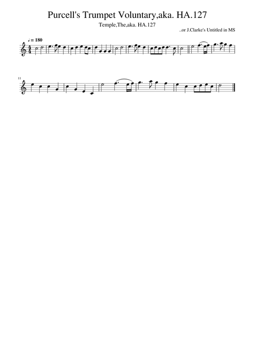Purcell's Trumpet Voluntary,aka. HA.127