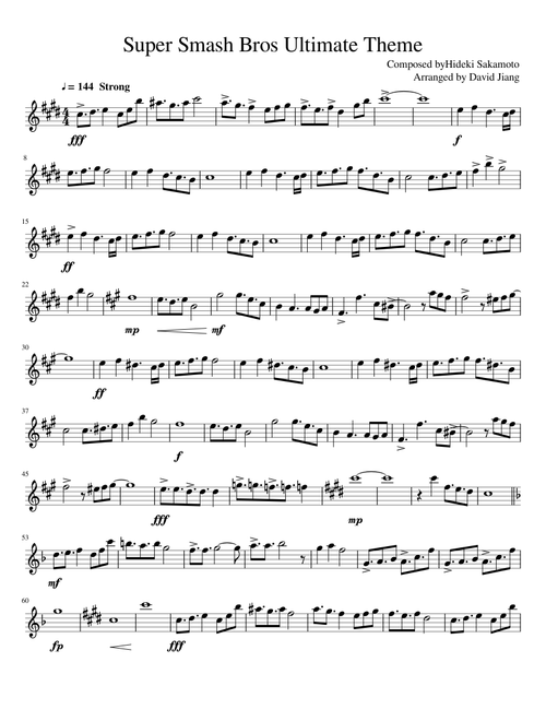 Super Smash Bros Ultimate Theme Alto Saxophone
