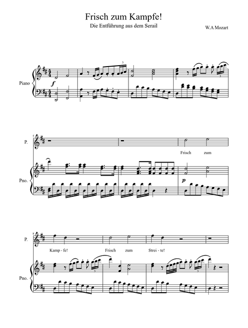 Mozart, Die Entführung aus dem Serail: Frisch zum Kampfe
