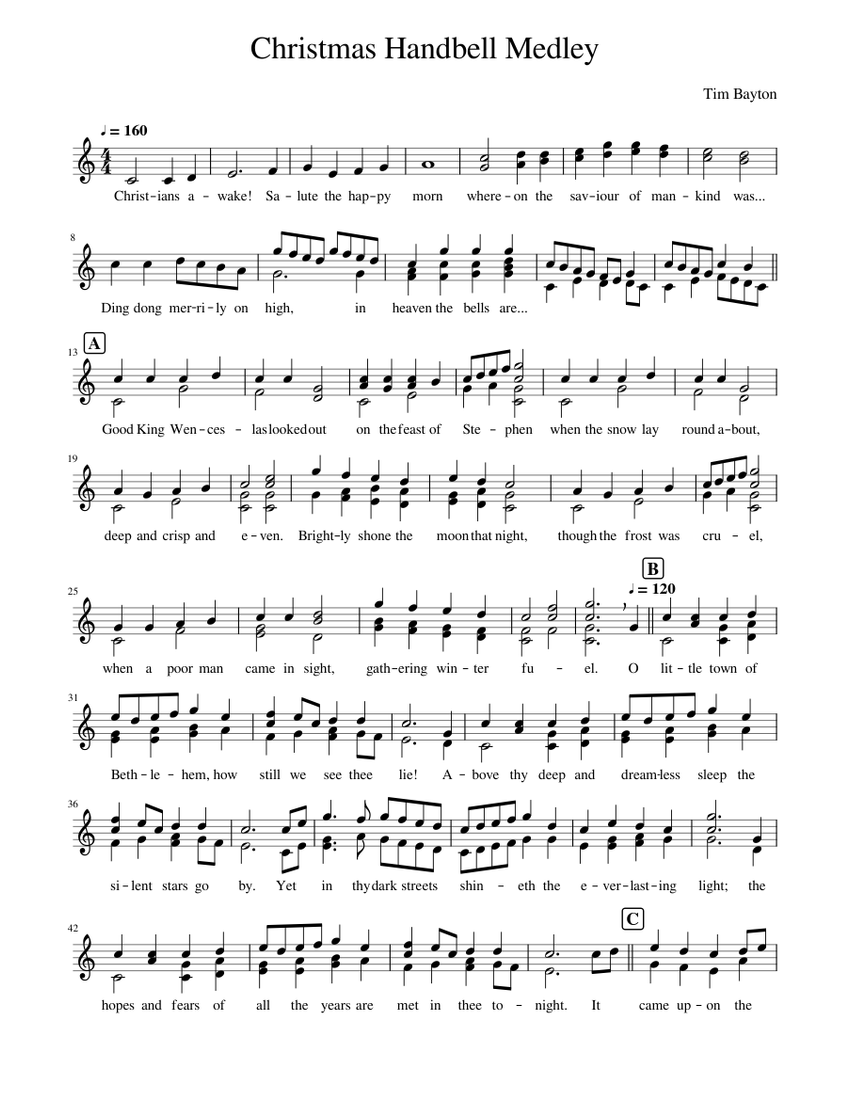 Christmas Handbell Medley Sheet music for Piano (Handbell Ensembles
