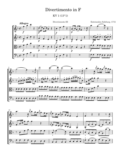 Divertimento in D major, K.136/125a – Wolfgang Amadeus Mozart