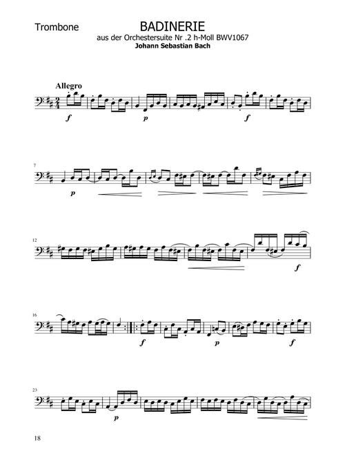 Badinerie - J.S Bach - BWV 1067 - Trombone Solo (Arr. Ygor Nunes) - Johann Sebastian Bach (Trombone Solo)