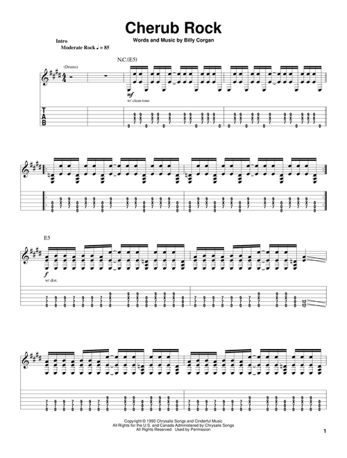 Cherub Rock - The Smashing Pumpkins (Guitar Tab)