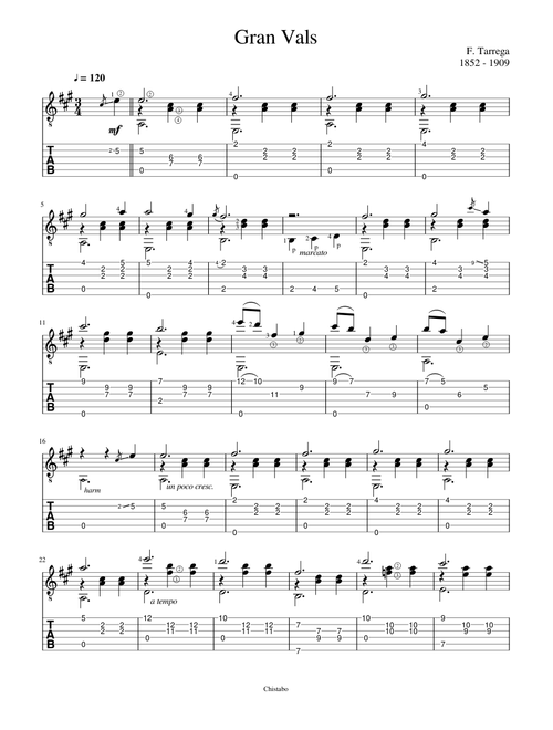 Gran Vals - F. Tarrega