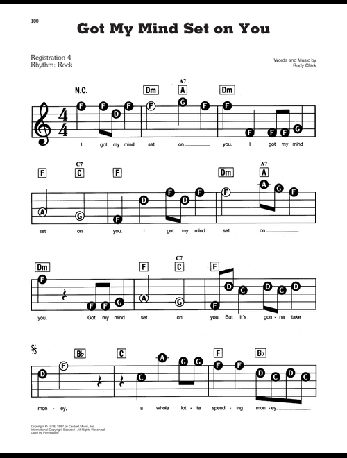 Got My Mind Set On You - George Harrison (E-Z Play Today)