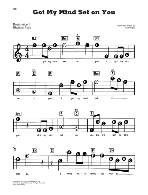 Got My Mind Set On You - George Harrison (E-Z Play Today)