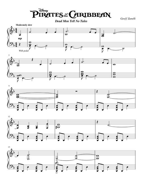 Pirates of the Caribbean Dead Men Tell No Tales - Dead Men Tell No Tales | Piano Solo