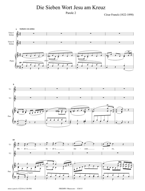 Die sieben Worte Jesu Christi am Kreuz, Wort 2 by César Franck