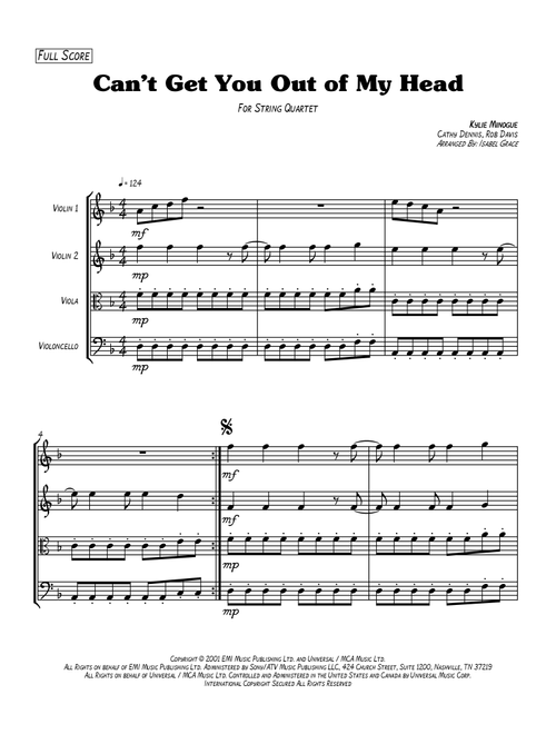 Can't Get You Out Of My Head (Arr. Isabel Grace) - Kylie Minogue (String Quartet)