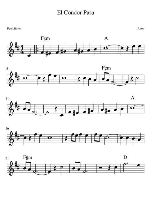 El Condor Pasa. Paul Simon
