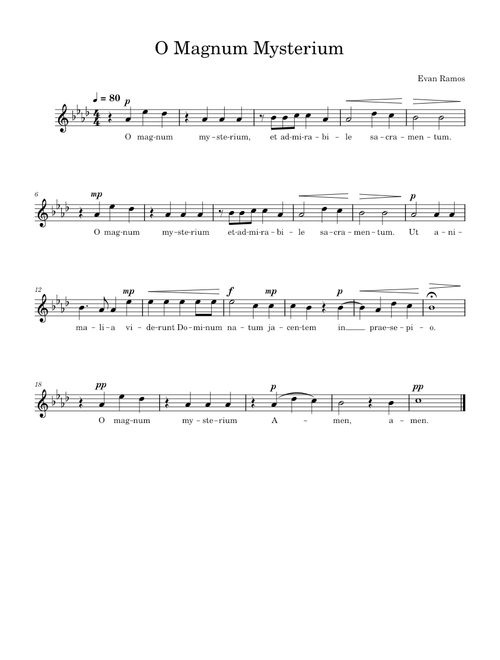 O Magnum Mysterium - Soprano