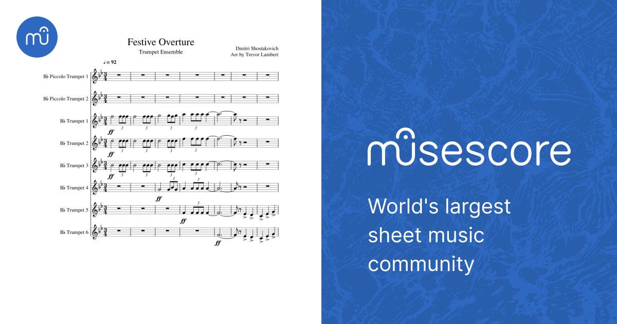Festive Overture Trumpet Ensemble Sheet Music for Trumpet piccolo