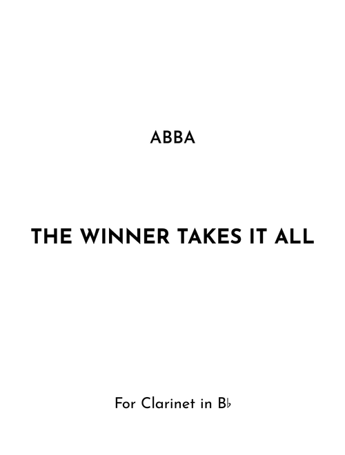 The Winner Takes It All (Arr. Jireh J.) - ABBA (Clarinet Solo)