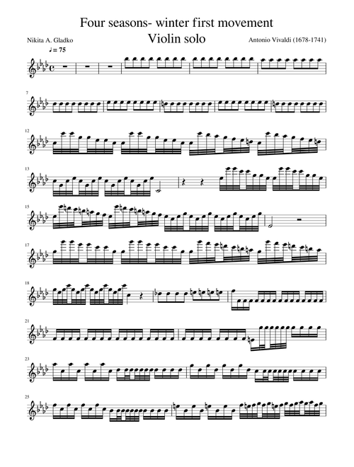 Four seasons- winter first movement Violin solo
