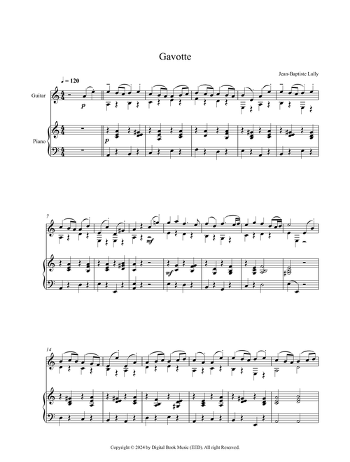 Gavotte - Jean-Baptiste Lully (Guitar + Piano) (Arr. Oleksii Rohoza) (Instrumental Solo (with Piano Accompaniment))